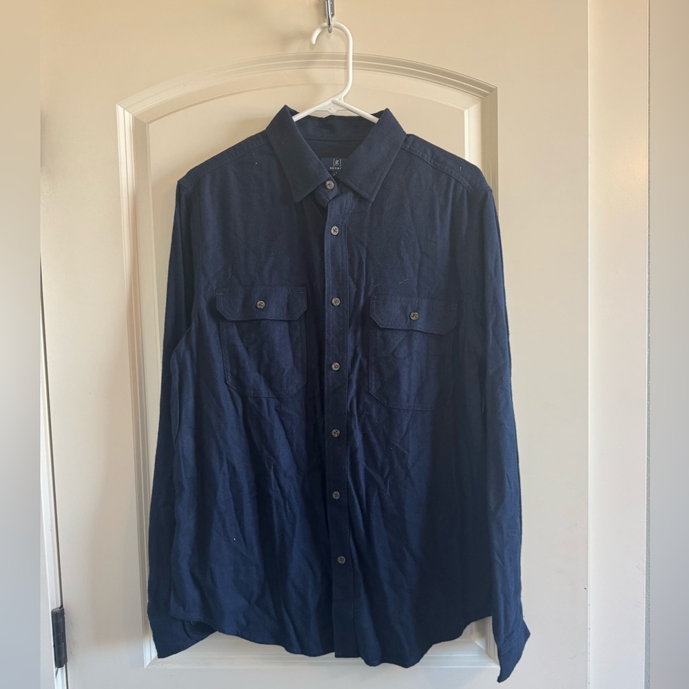 Navy Blue Button-Up Shirt